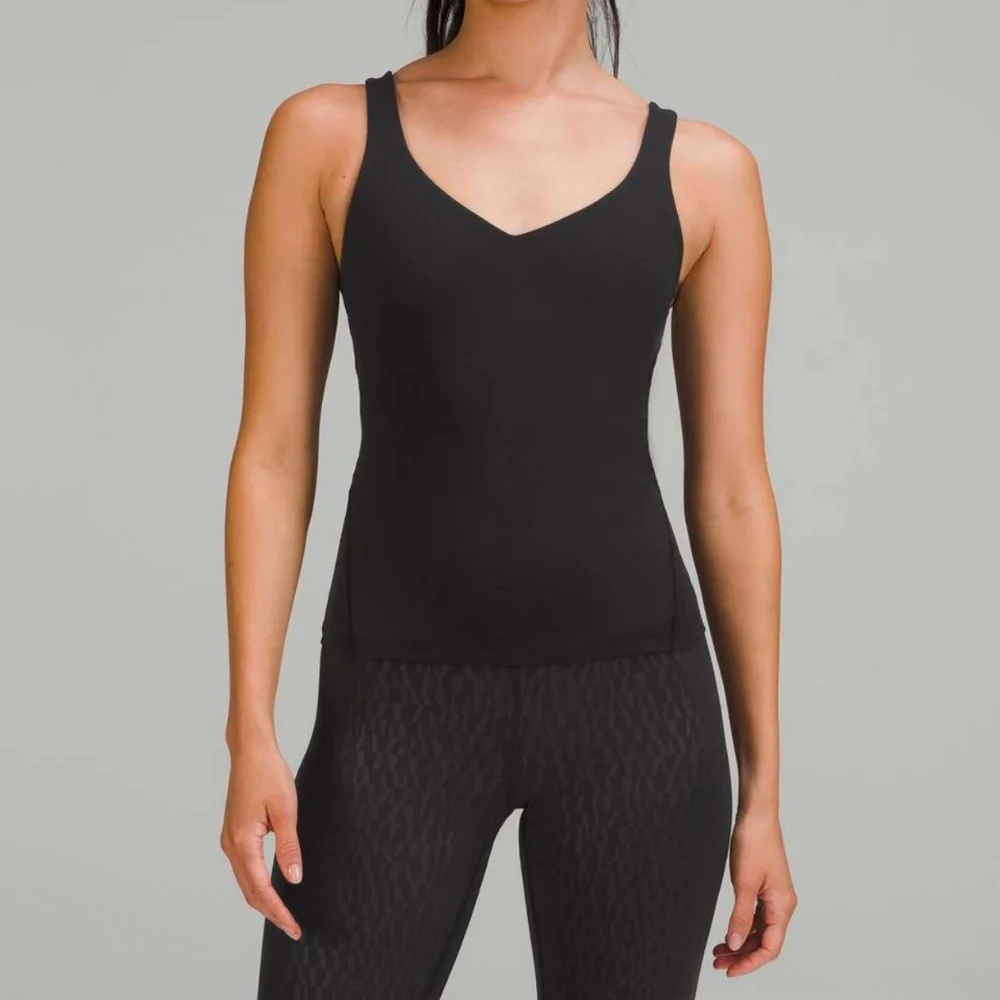 Lululemon Align Waist-Length V-Neck Tank Top Black 2
